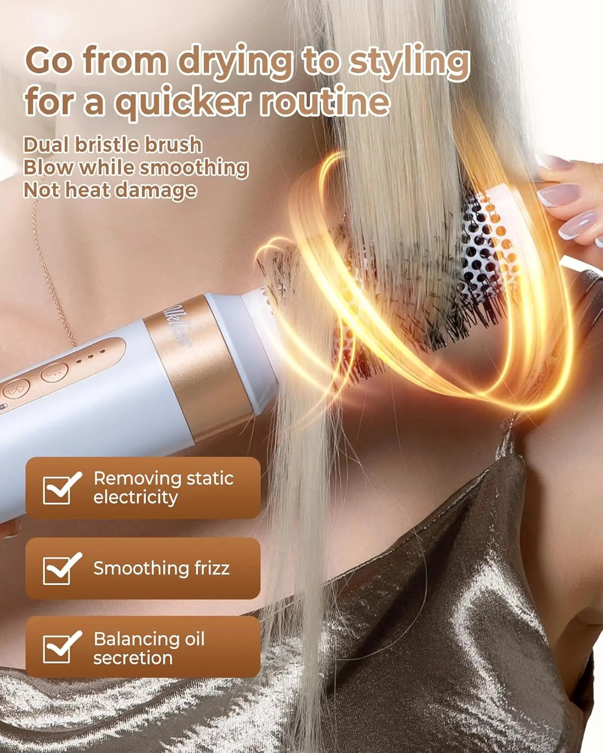 HAOYUNMA 7 In 1 Hair Dryer Brush Ionic Styler Professional