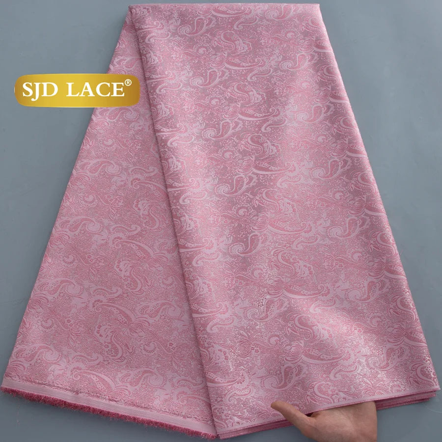 Nigerian Brocade Lace Damask Fabrics African Jacquard For Women Dresses