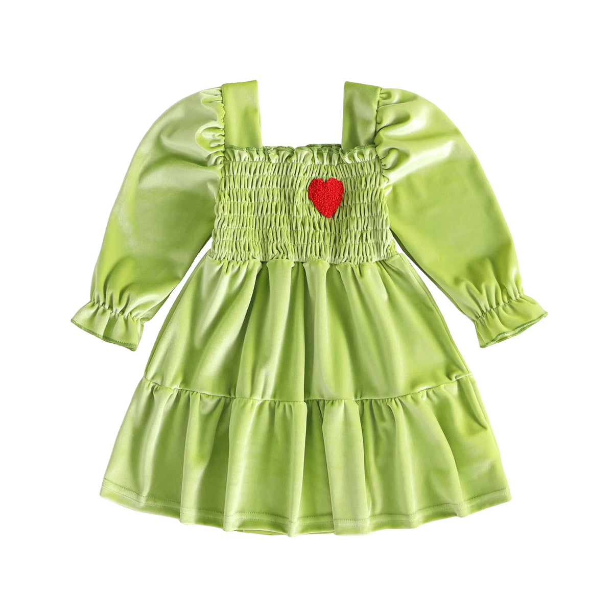 Heart Embroidery Velvet Girl Embroidery Velvet Sleeve Long-Sleeve Sleeve-Heart Compact Heart Embroidery Velvet Girl