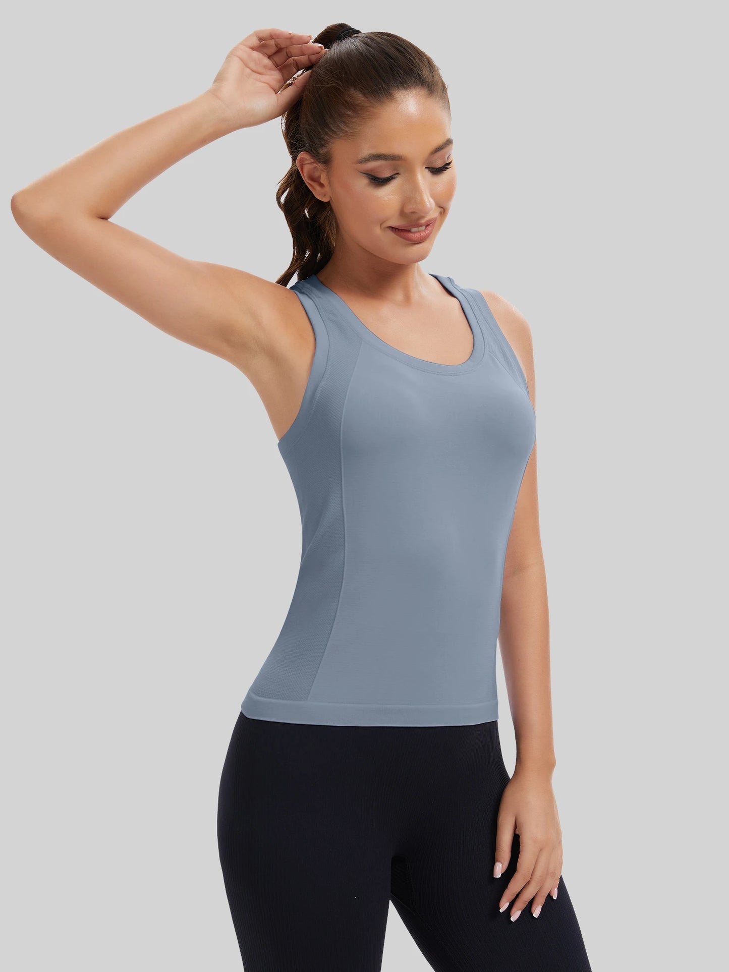 Women's Racerback Seamless Workout Tank Top Yoga Running Gym