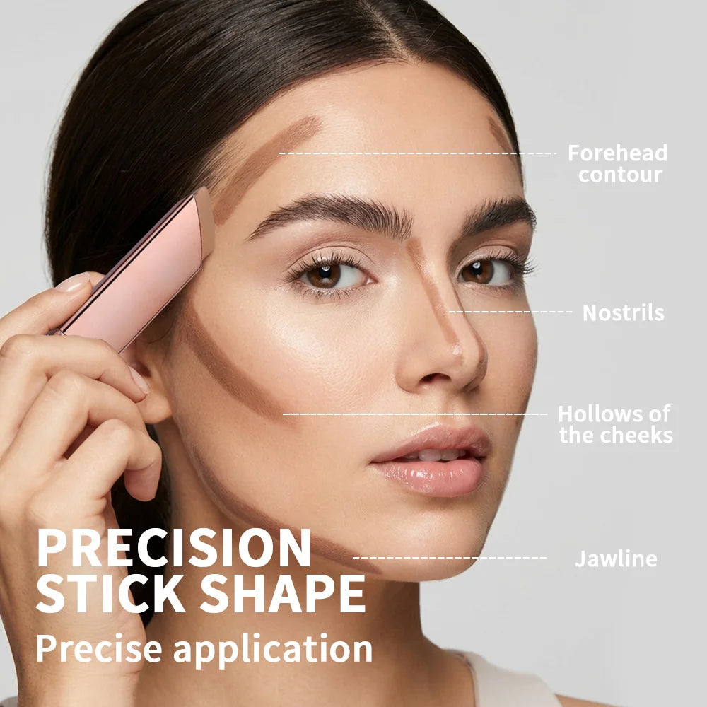 2Pcs Cream Bronzer Stick Smooth Blendable Face Contour Shading Stick Waterproof Long Lasting Natural Sun‑Kissed Bronzing Makeup For All Skin Tones