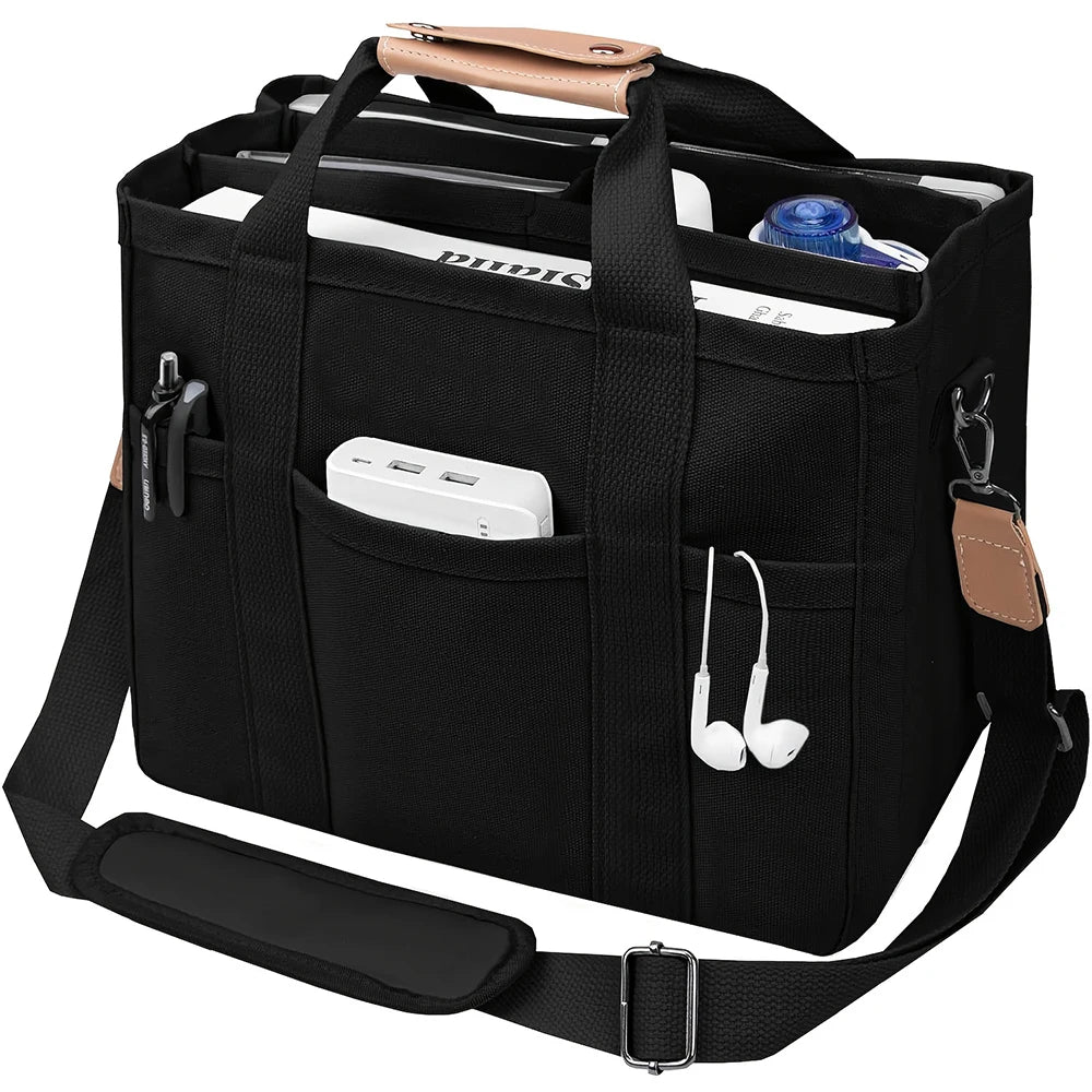 Canvas Tote Bag With Pockets Large Capacity For Daily Use