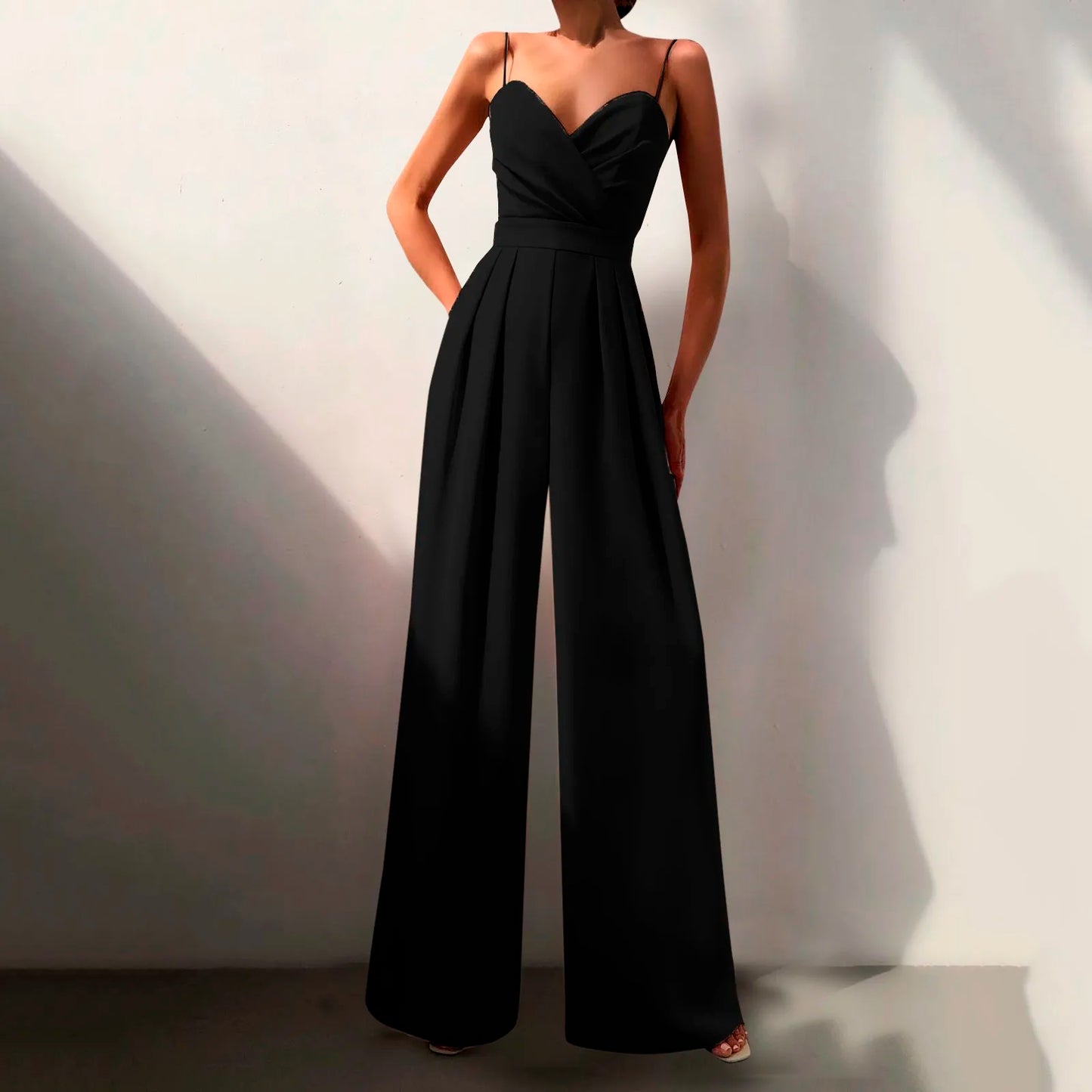 ZOMAXIUJEE Women Sleeveless Jumpsuit High Waist Wide Leg Pants