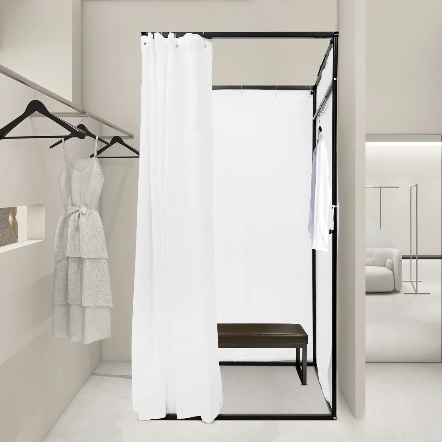 Portable Changing Room for Clothing Store & Outdoor Camping Instant Privacy Tent Shelter for 3-4 People with 35kg Load Capacity