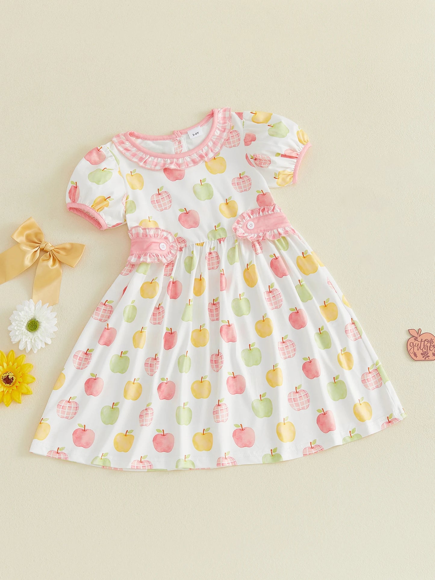 Girls Sleeveless Floral Print Dress With Pockets Kids