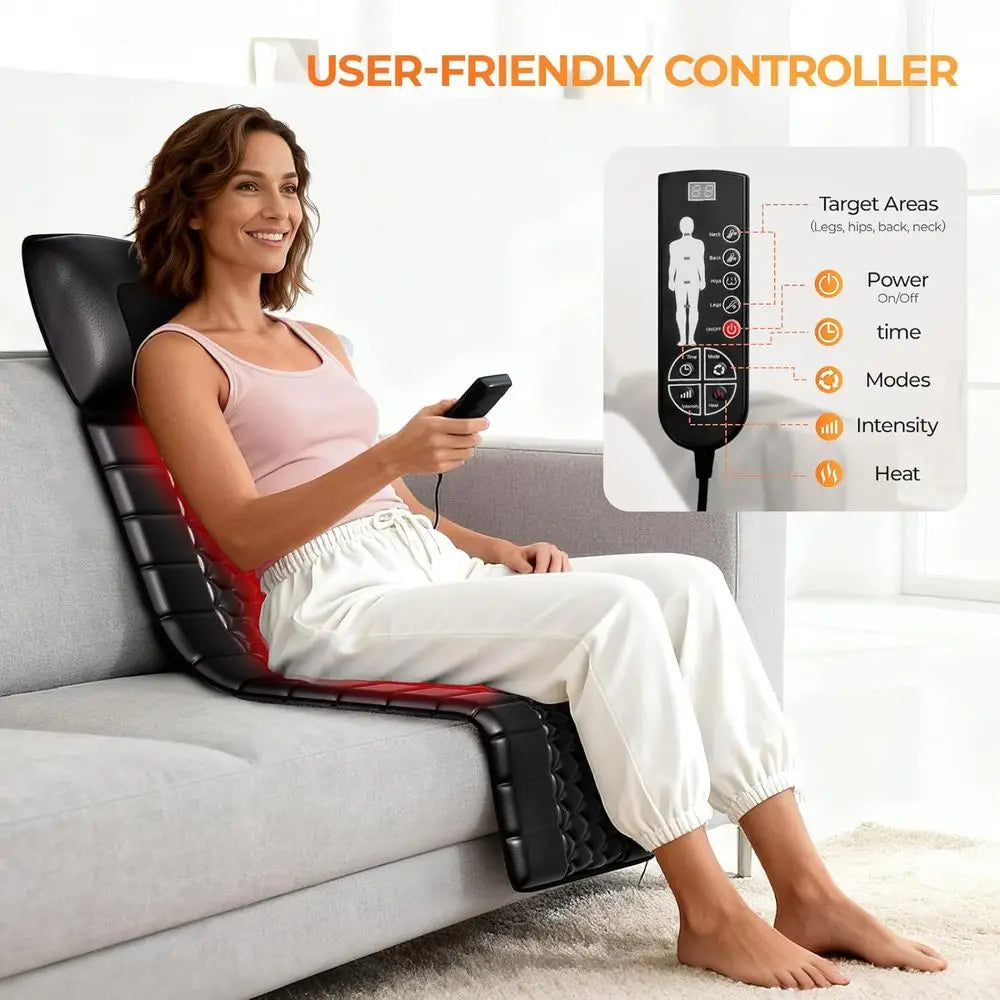 Full Body Shiatsu Massage Mat With Heat Ten Motors