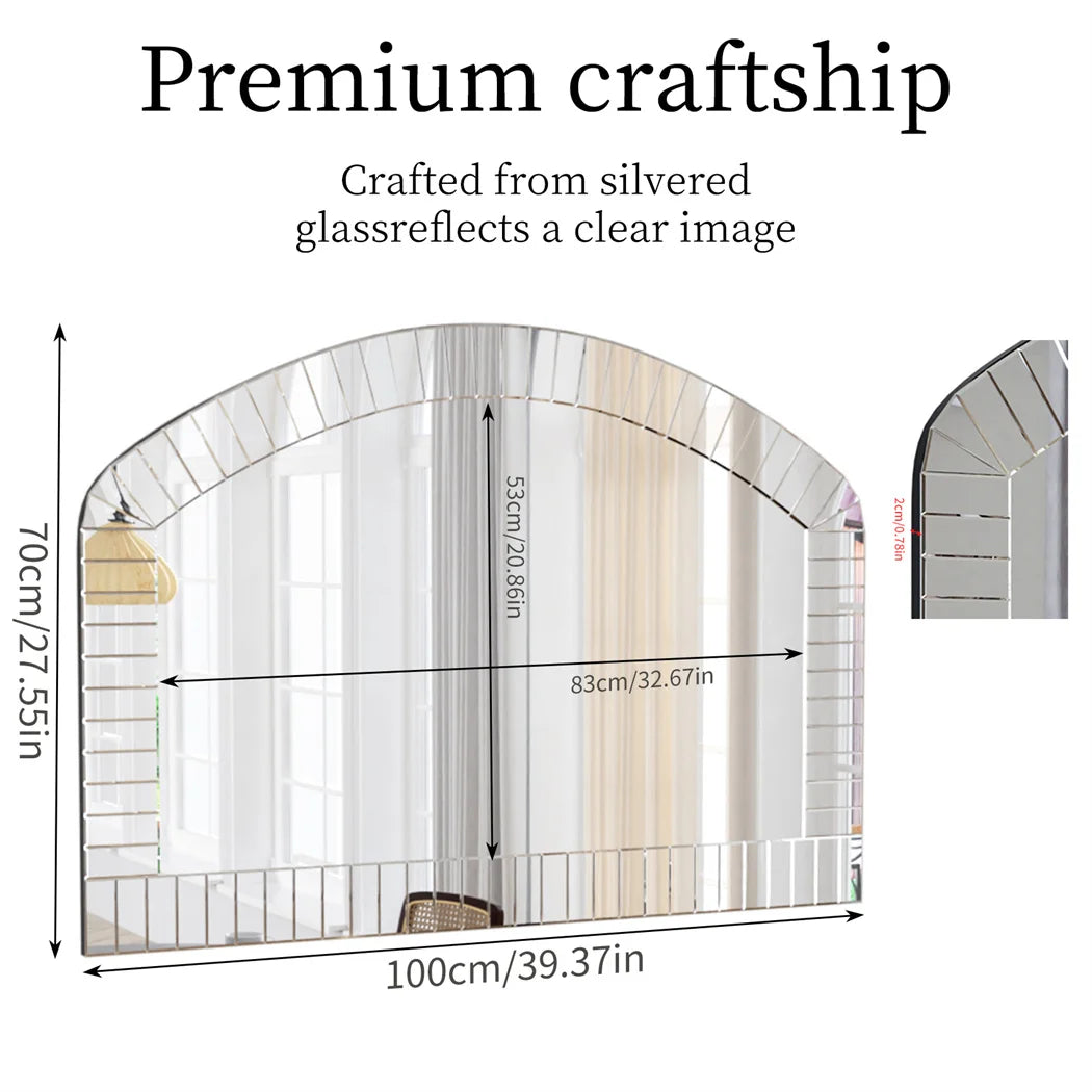 LUVODI Large Wall Mirror Beveled Glass Edge Grecian Venetian Style Home Decorative Full-Length Mirror