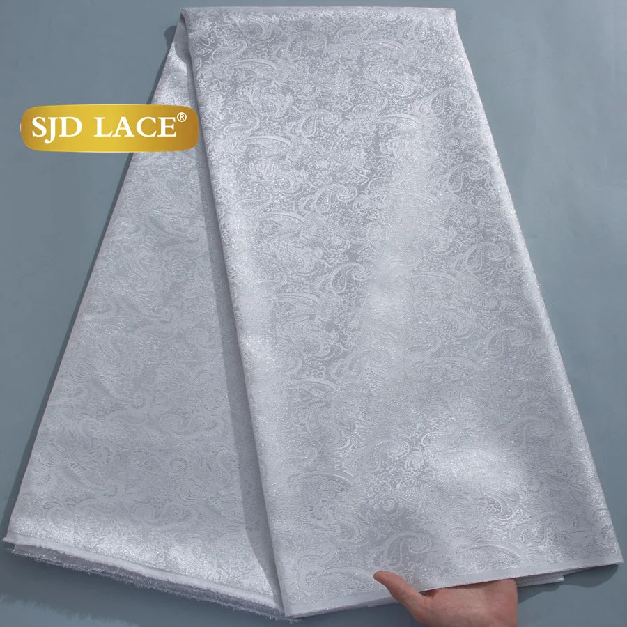 Nigerian Brocade Lace Damask Fabrics African Jacquard For Women Dresses