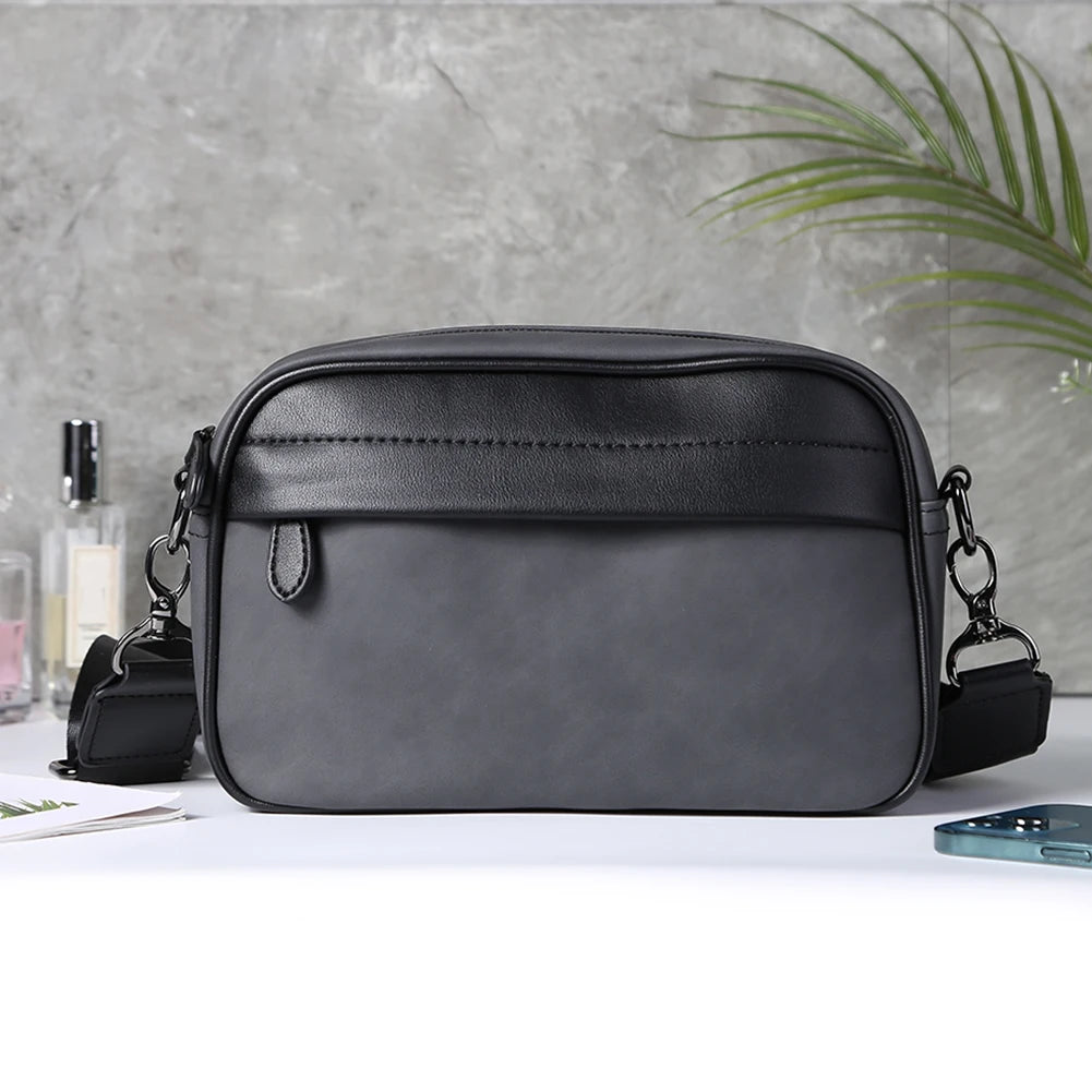 APWIKOGER Leather Fashion Crossbody Bag For Men Casual Business Sling