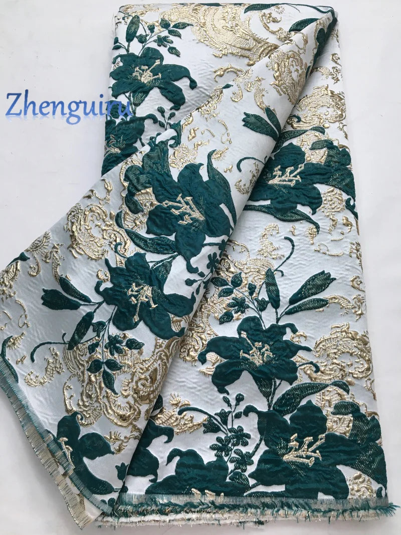 Zhenguiru Navy Blue African Brocade Lace Fabric