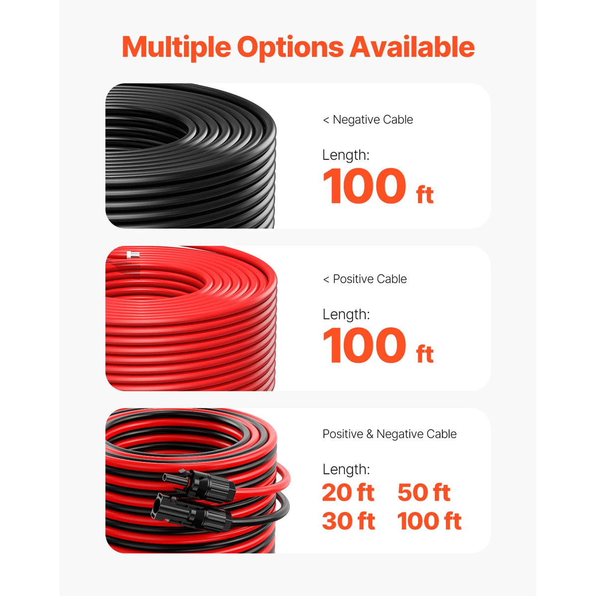 SucceBuy Waterproof Solar Panel Extension Cable For RV And Home