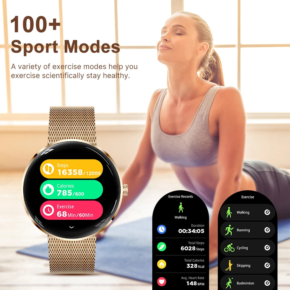 MEVADEN Ultra Thin Stainless Steel Smartwatch With AMOLED Screen