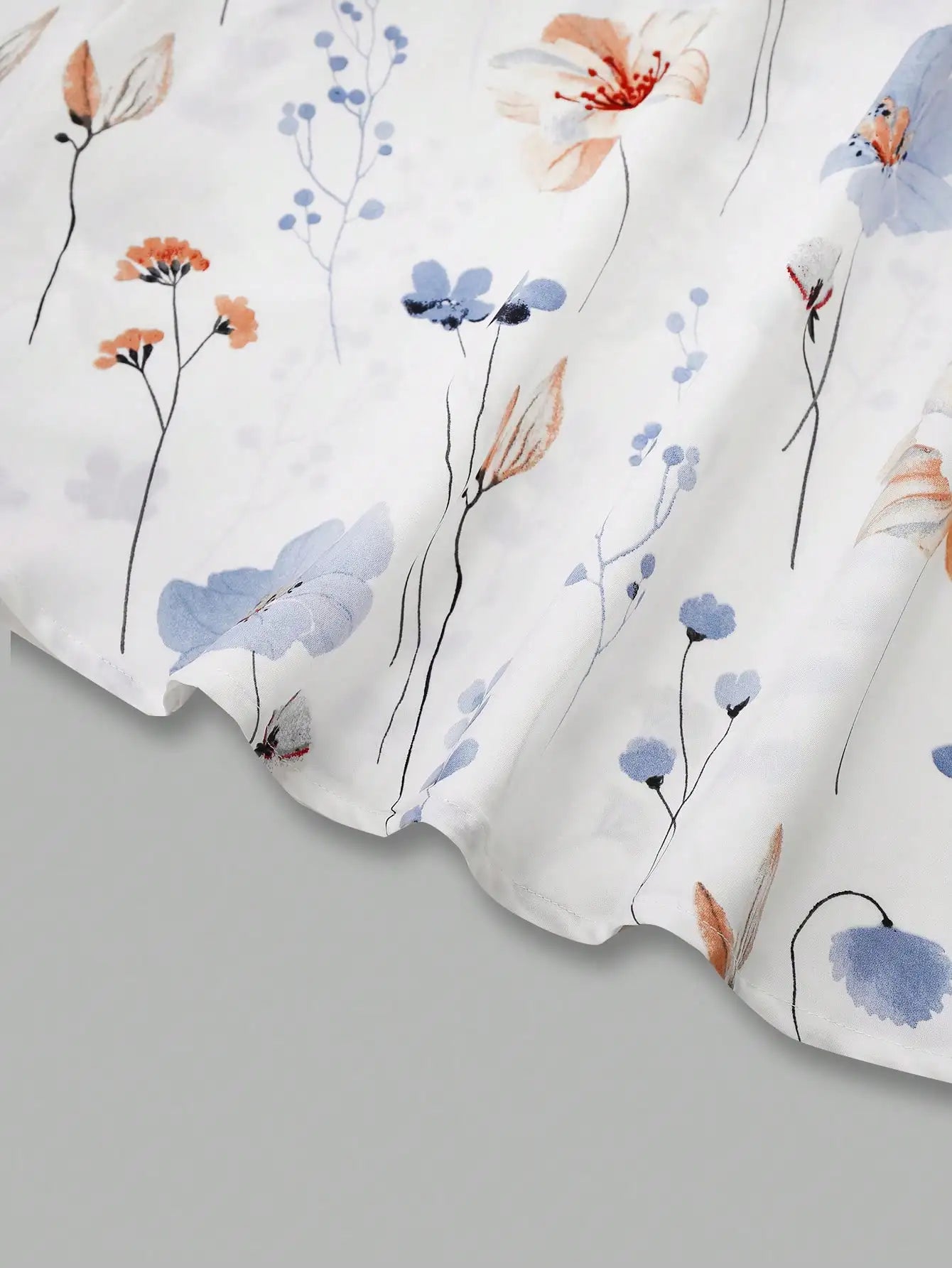2 Pieces Women's Floral Chiffon Dress Elegant Romantic Date Outfit Spring Summer