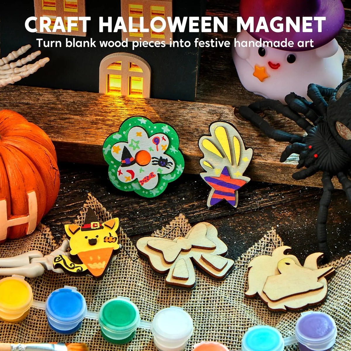 JOYFY 12 pcs Fantasy Wooden Magnets Unicorn Painting Craft Spring and Rainy Day ActivitiesToys for Kids Birthday Chirstmas Gift