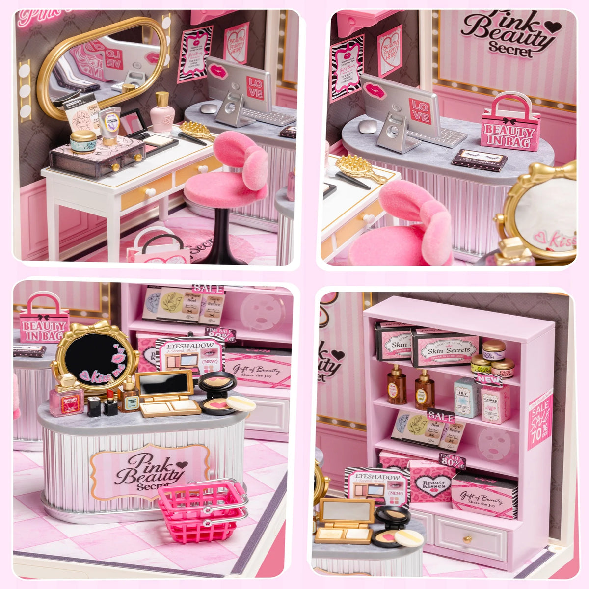 Rolife Dollhouse 3D Puzzle Super Creator Serious DIY Miniature House Kit with LED Light for Home Decor Birthday Gift for Girls Teens(DW026/27/28)