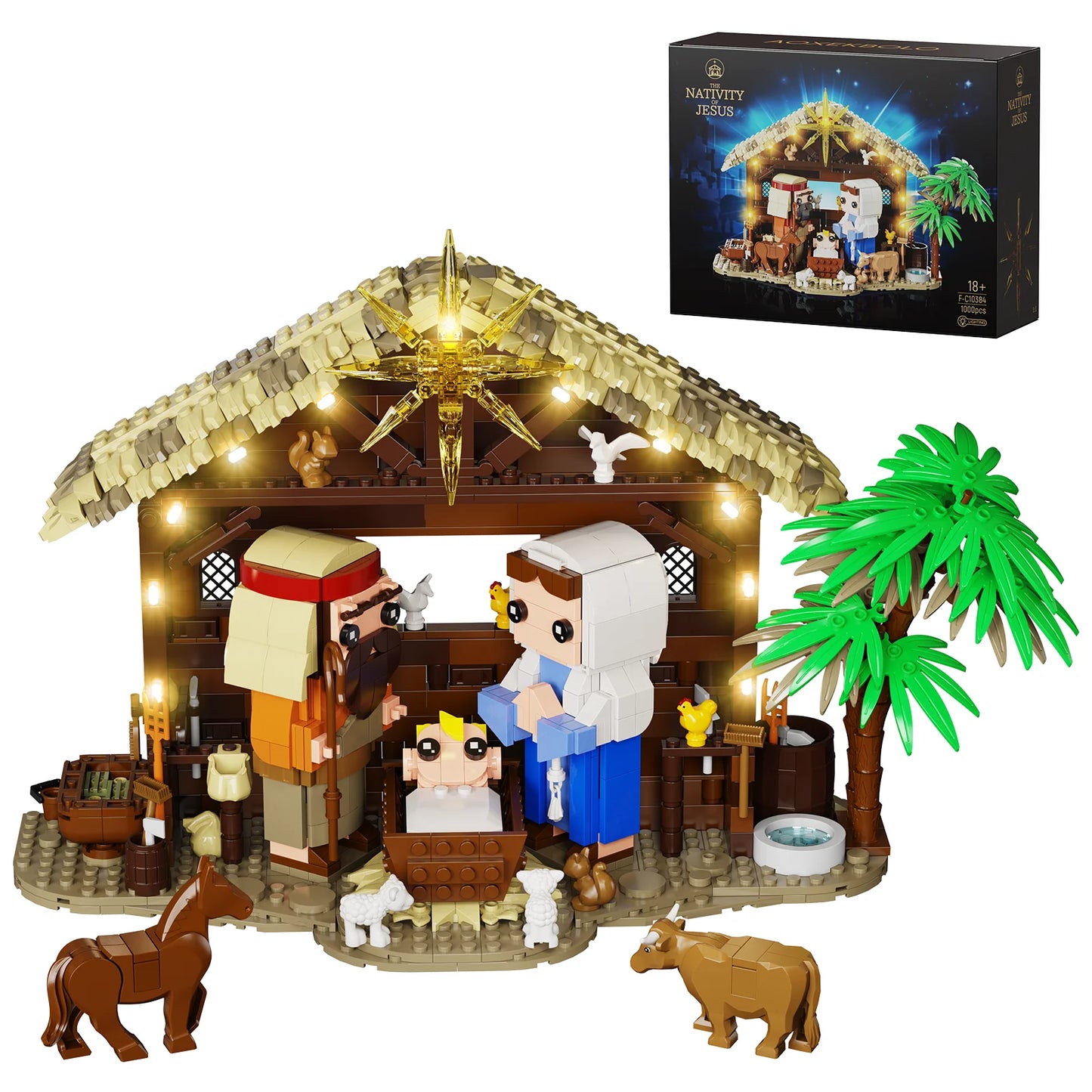 Jesus Building Block Set Home Decor The Nativity Building Toy of Faith Series, Bible Story Jesus Figures Model Room Decoration