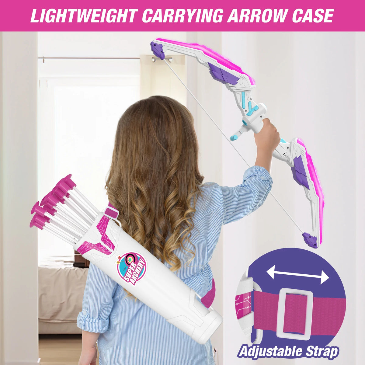 Bow and Arrow Set 3-8,Kids Archery Set with LED Lights Includes 12 Suction Cup, 1 Standing Target, 3 Score Targets & 1 Quiver, Outdoor Toys for Boys & Girls Ages 3-12 Years Old