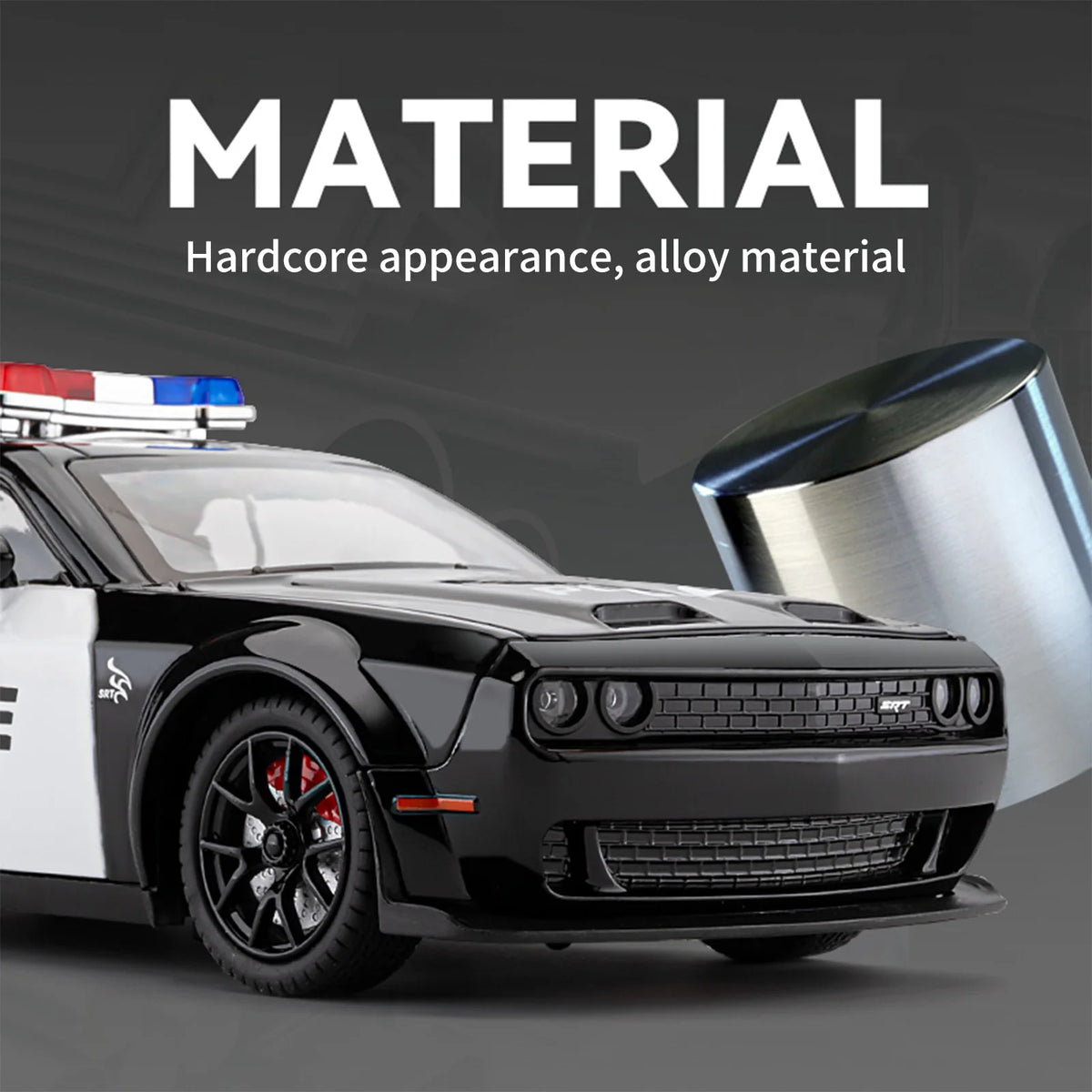 Challenger SRT Hellcat Police Diecast Model Car With Sound Lights