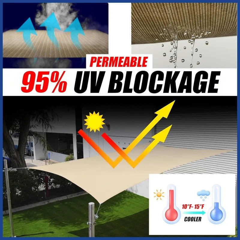 ShadeMart Sun Shade Sail UPF50 Square Canopy Cloth