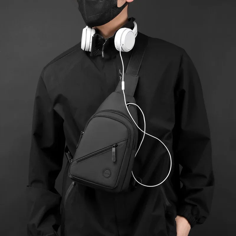 Lightweight Nylon Chest Bag For Men Crossbody Sling Outdoor Use