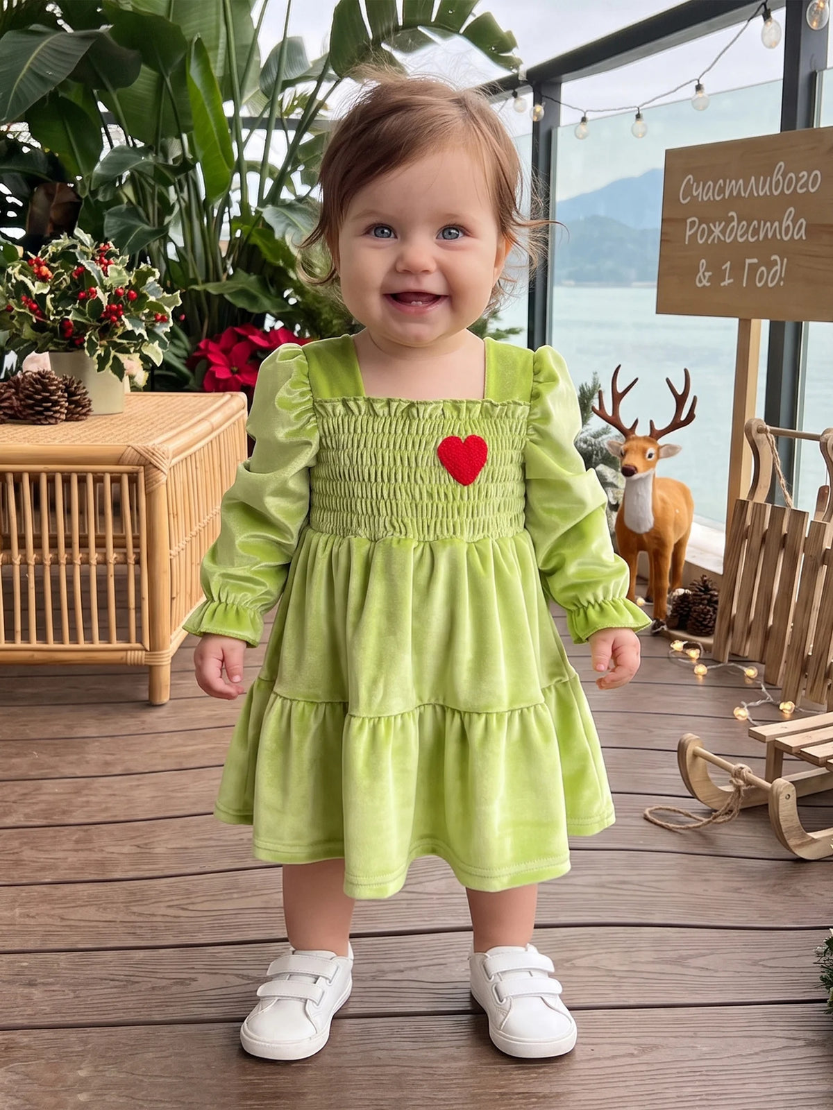 Heart Embroidery Velvet Girl Embroidery Velvet Sleeve Long-Sleeve Sleeve-Heart Compact Heart Embroidery Velvet Girl