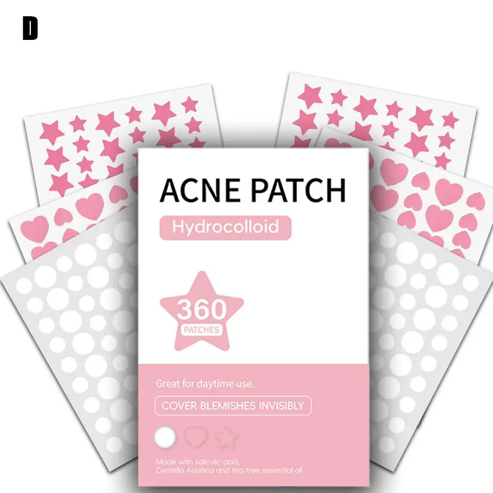 Hydrocolloid Acne Patches 360Pcs Invisible Spots Concealer Sticker