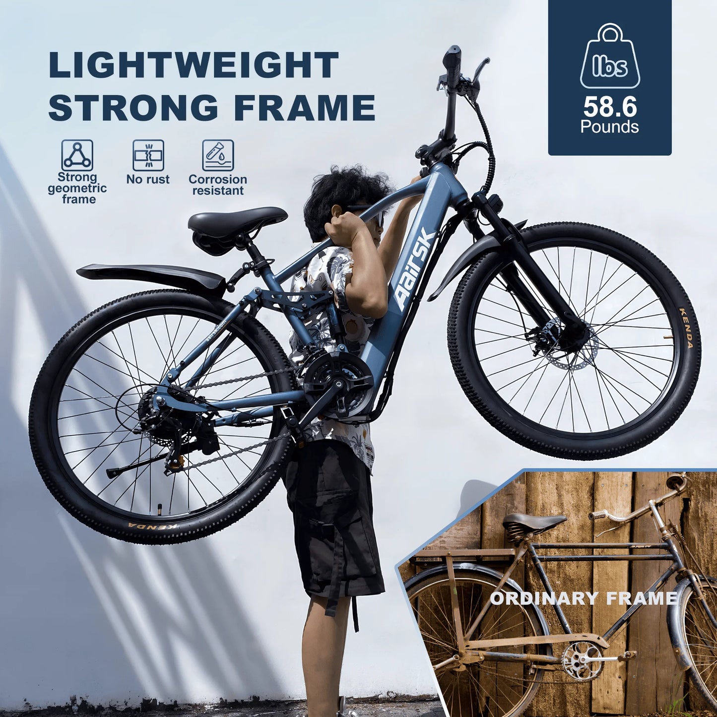 Electric Bike for Adults, 750W Peak Ebike, 40Miles 25MPH Electric Mountain Bike, 24''/26" Adult Electric Bicycle with 36V Battery, 21 Speed, Full Suspension, UL 2849 Certified