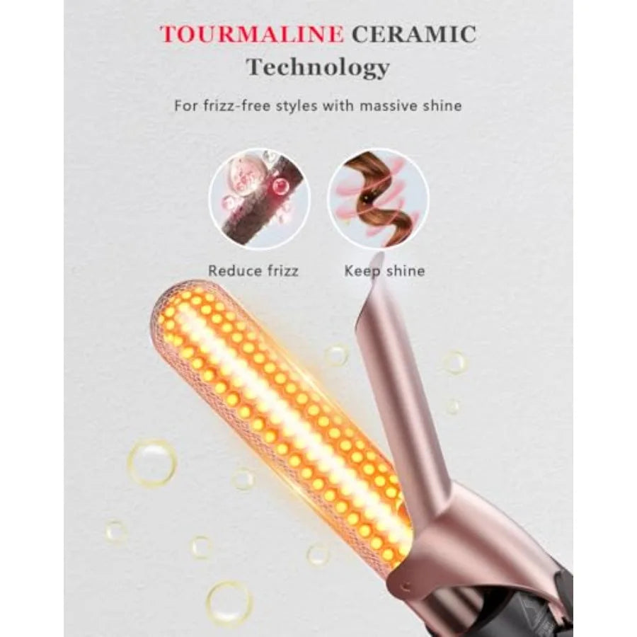 5 In 1 Curling Iron And Thermal Brush Set With Interchangeable Ceramic Barrels
