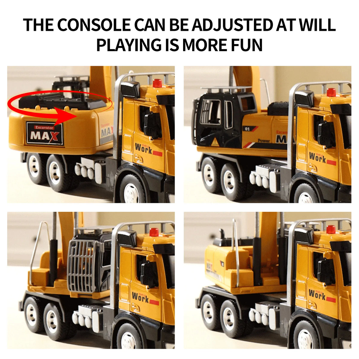 Diecast Metal Excavator Truck With Sound And Light Effects