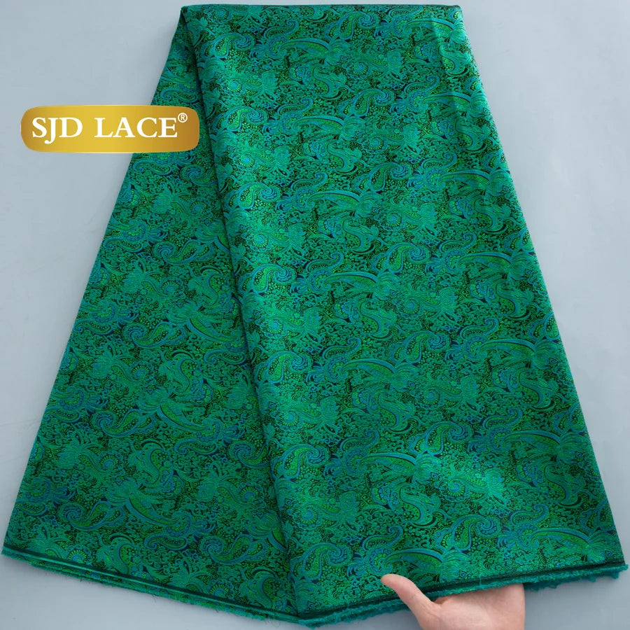 Nigerian Brocade Lace Damask Fabrics African Jacquard For Women Dresses
