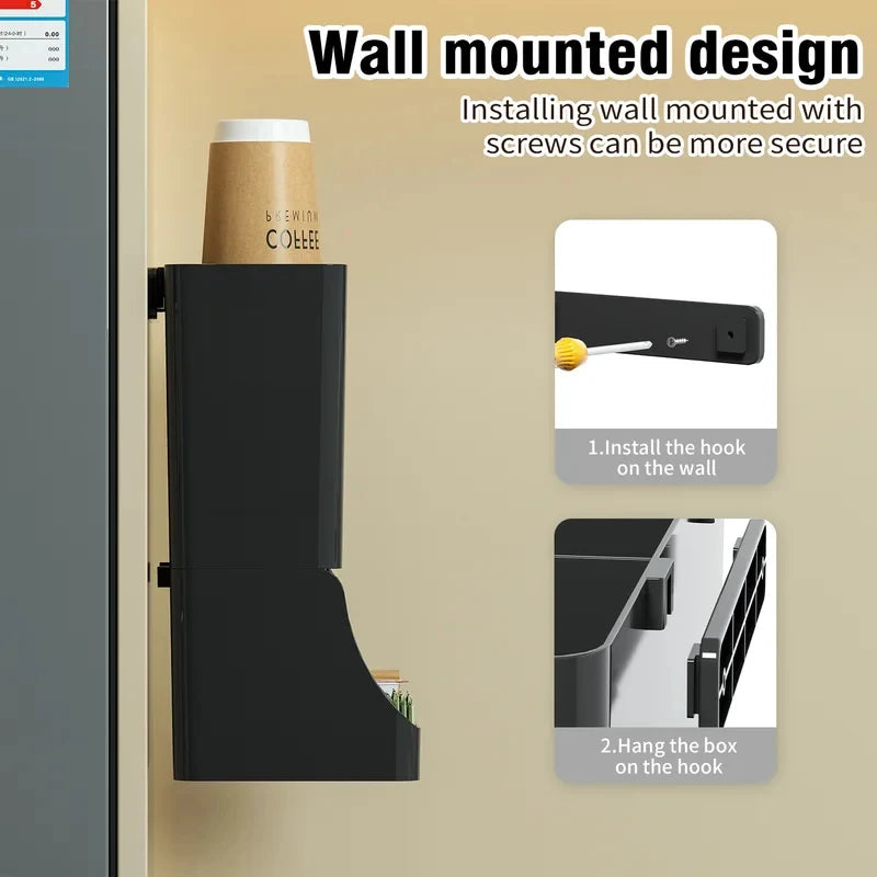 Coffee Station Organizer For Countertop And Wall Mounted Coffee Bar