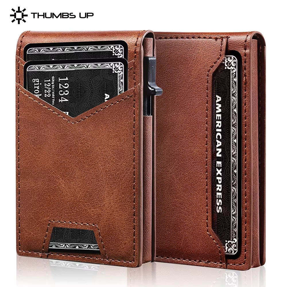 IWANTTI Minimalist Slim Cardholder for Men, Premium Fabric Wallet with Card Ejector, RFID Blocking Front Pocket Stylish Design
