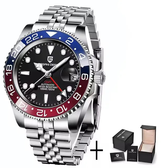 PAGANI DESIGN GMT Men's Luxury Sapphire Automatic Mechanical Watch