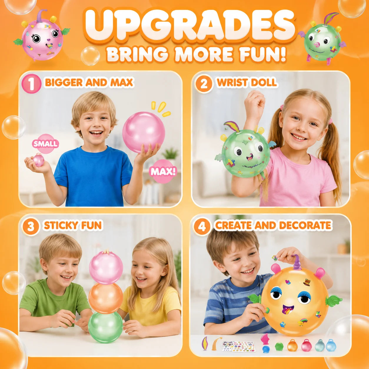 Large‑size DIY Balloon Machine, DIY Magic Sticky Balls, Kids Birthday Gift for Girls, Educational Assemble Bouncy Ball Toy