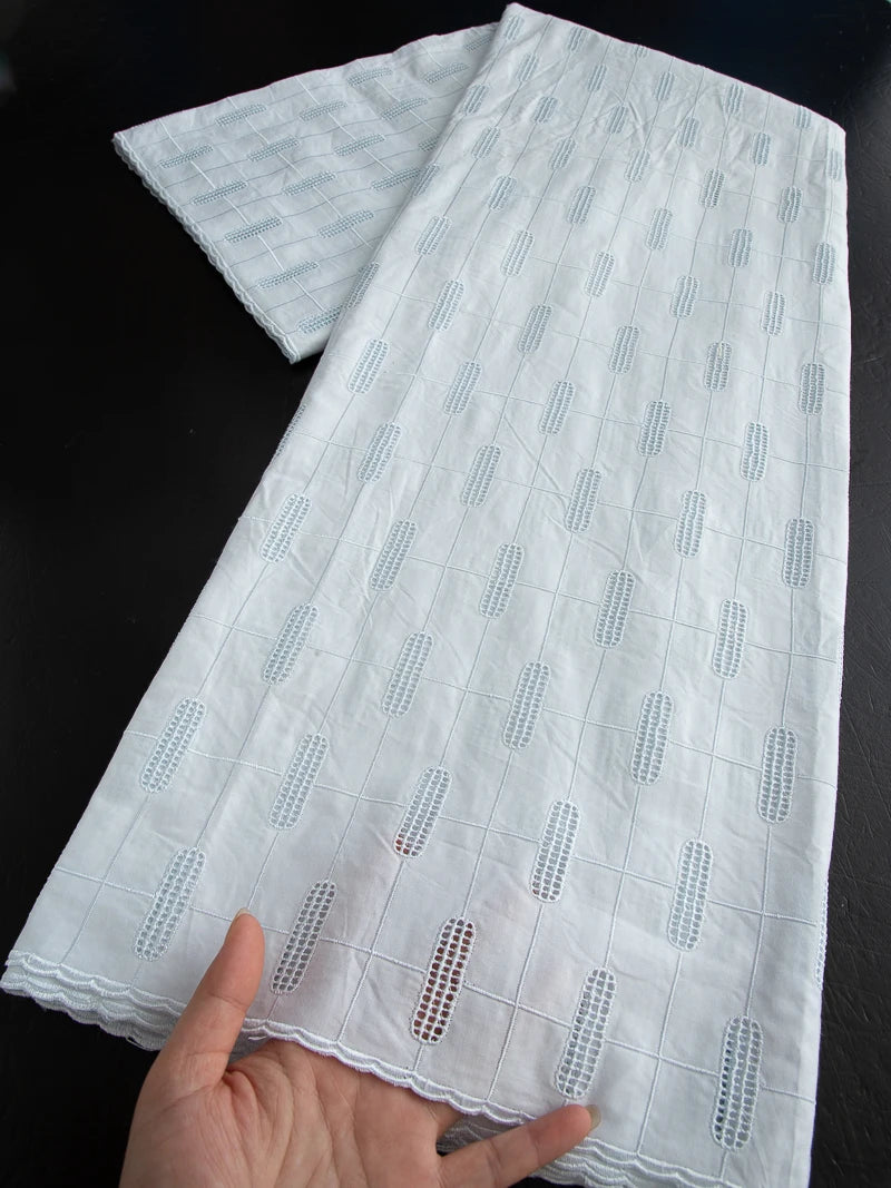 JiaDong Swiss Voile Cotton Lace Embroidery Fabric for Party Dresses