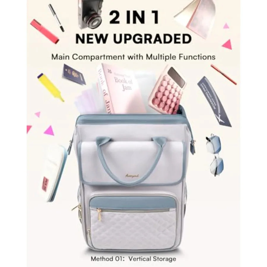 Rolling Laptop Backpack With Wheels 2 In 1 Travel Carrier