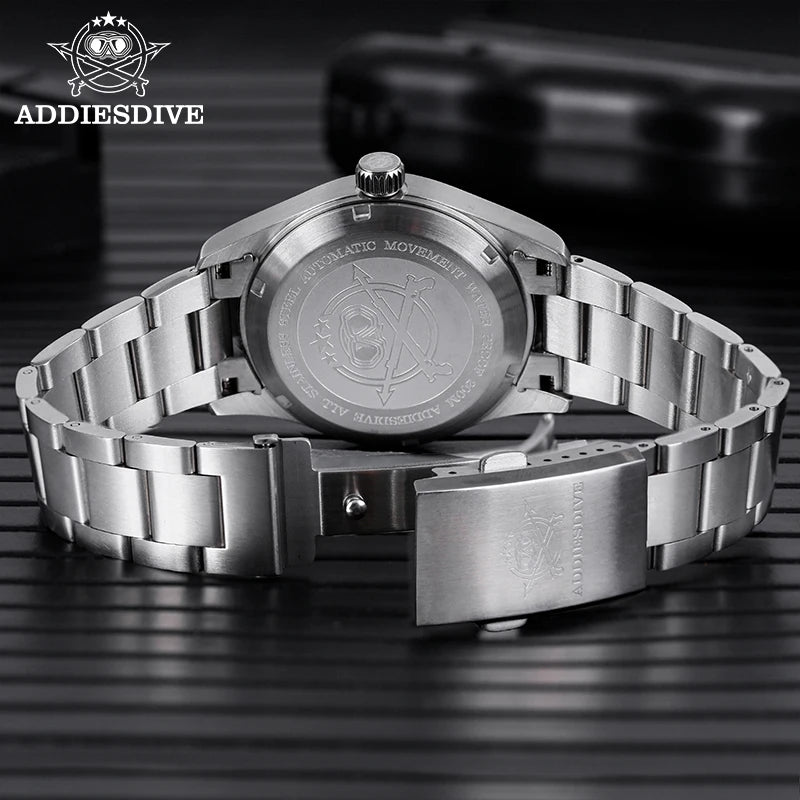 Addiesdive Automatic Watch Mens 200m Luminous Sapphire Glass