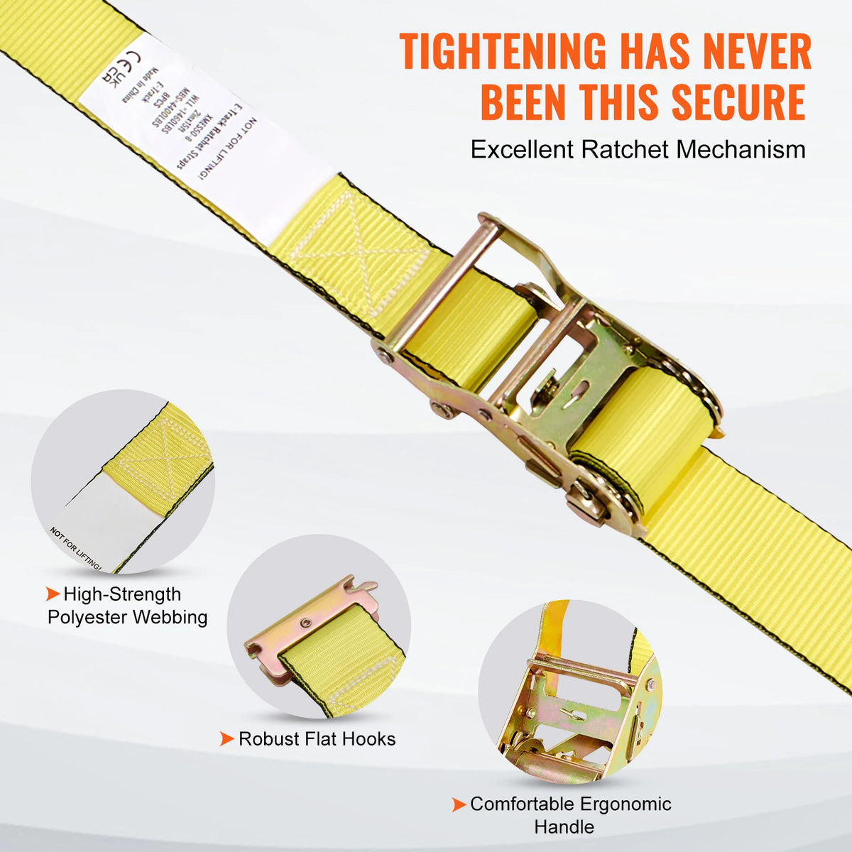SucceBuy Heavy Duty E Track Ratchet Tie Down Cargo Straps