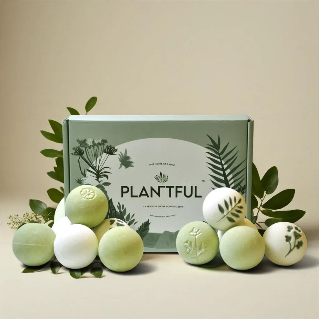 Organic Handmade Bath Bombs for Women, 12 Gift Sets Large, Shea Butter Moisturizing, Essential Oils Aromatherapy