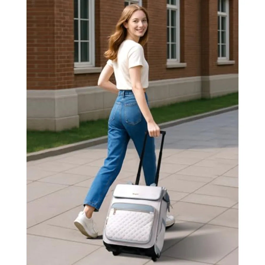 Rolling Laptop Backpack With Wheels 2 In 1 Travel Carrier