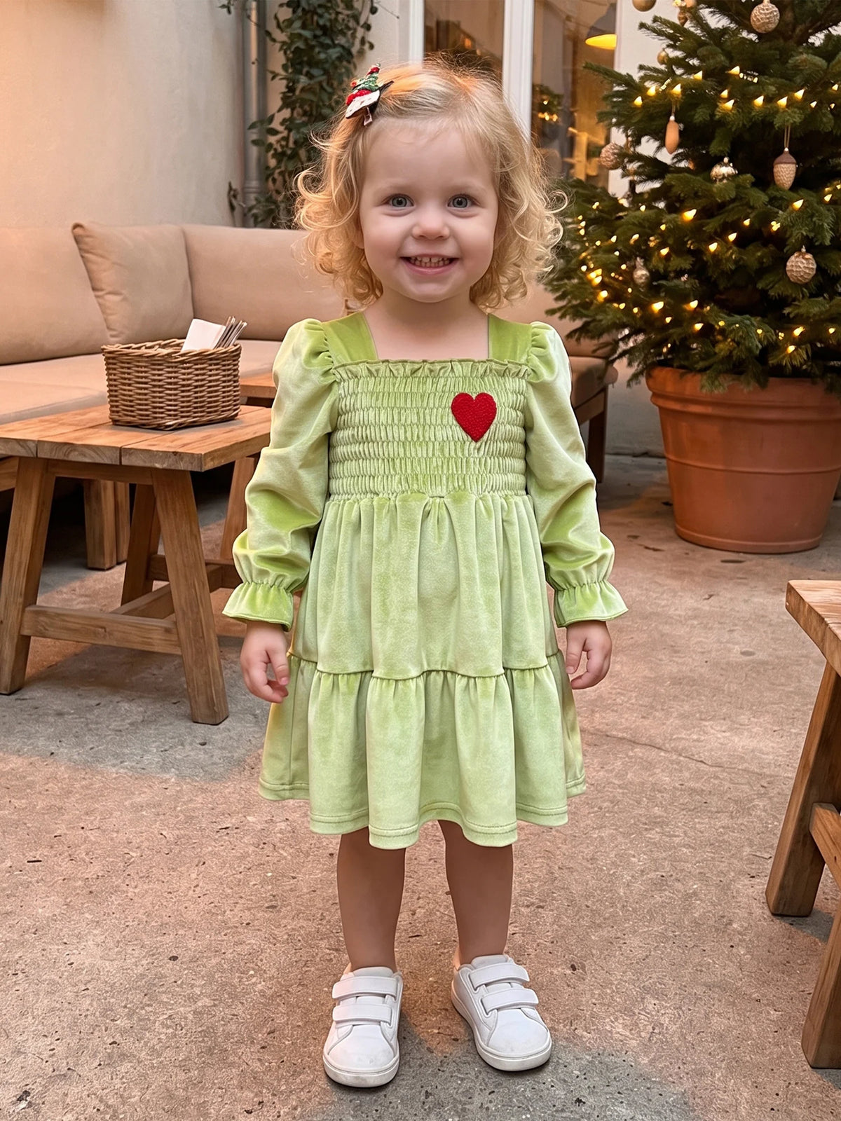 Heart Embroidery Velvet Girl Embroidery Velvet Sleeve Long-Sleeve Sleeve-Heart Compact Heart Embroidery Velvet Girl