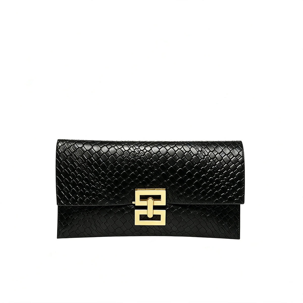 Black Snake Print Women Clutch Bag Gold Square Lock Envelope Evening Purse Wedding Party Prom Shoulder Crossbody Handbag