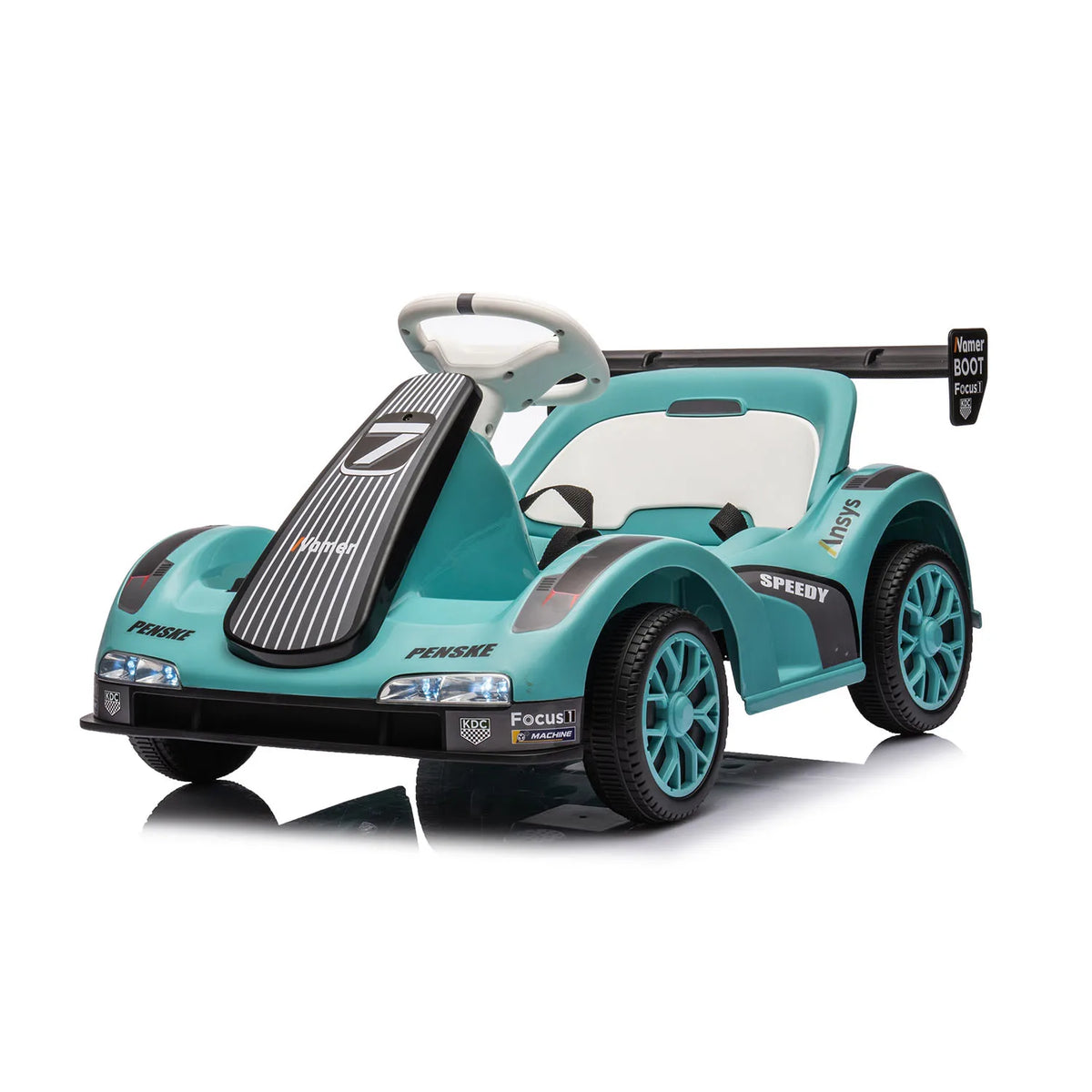 Kids Electric Drift Go Kart, Dual Motor Ride-on Car with LED Lights, Safety Belt & 2.4G Remote Control for Ages 3-12 Years