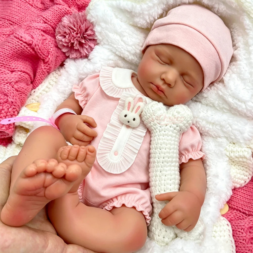 20inch Can Open Mouth Loulou Silicone Reborn Doll Realistic Full Body Fine Details Premium Model for Educational Training and Display