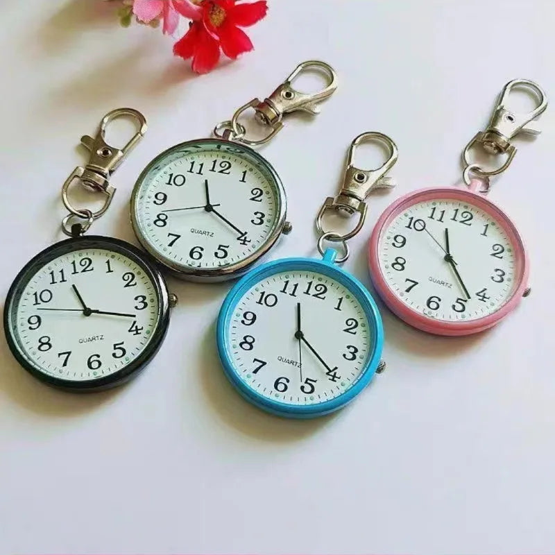 Tiny Cute Quartz Pocket Watch With Keyring For Nurses Doctors