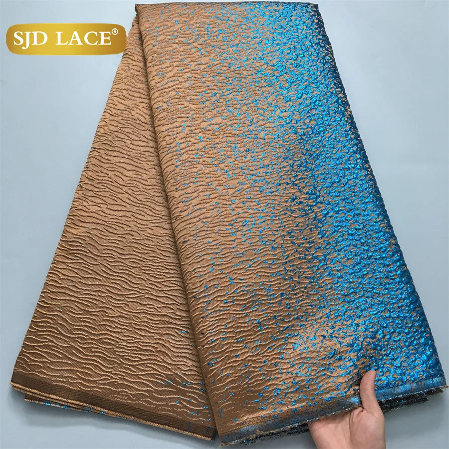 Nigerian Brocade Lace Damask Fabrics African Jacquard For Women Dresses