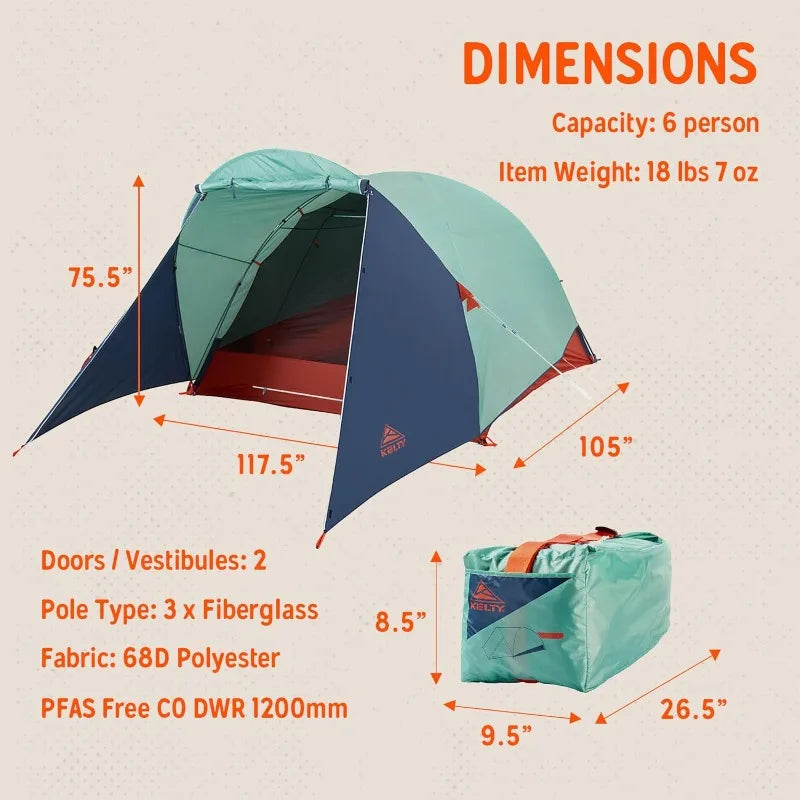 Rumpus Freestanding Family Tent With Extra Large Vestibule