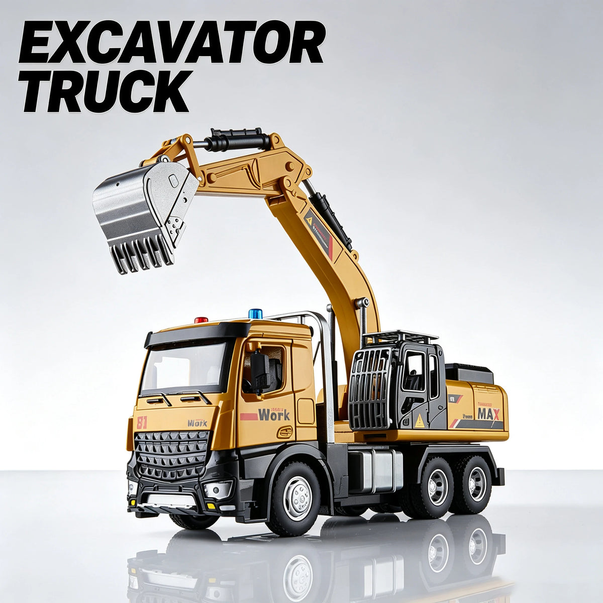 Diecast Metal Excavator Truck With Sound And Light Effects