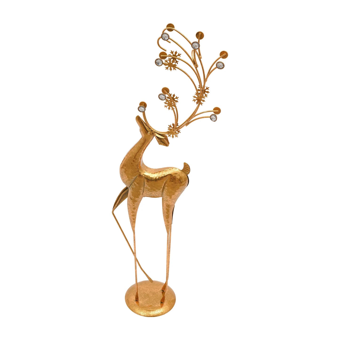 Art Deco Metal Deer Statue For Modern Indoor Holiday Decor