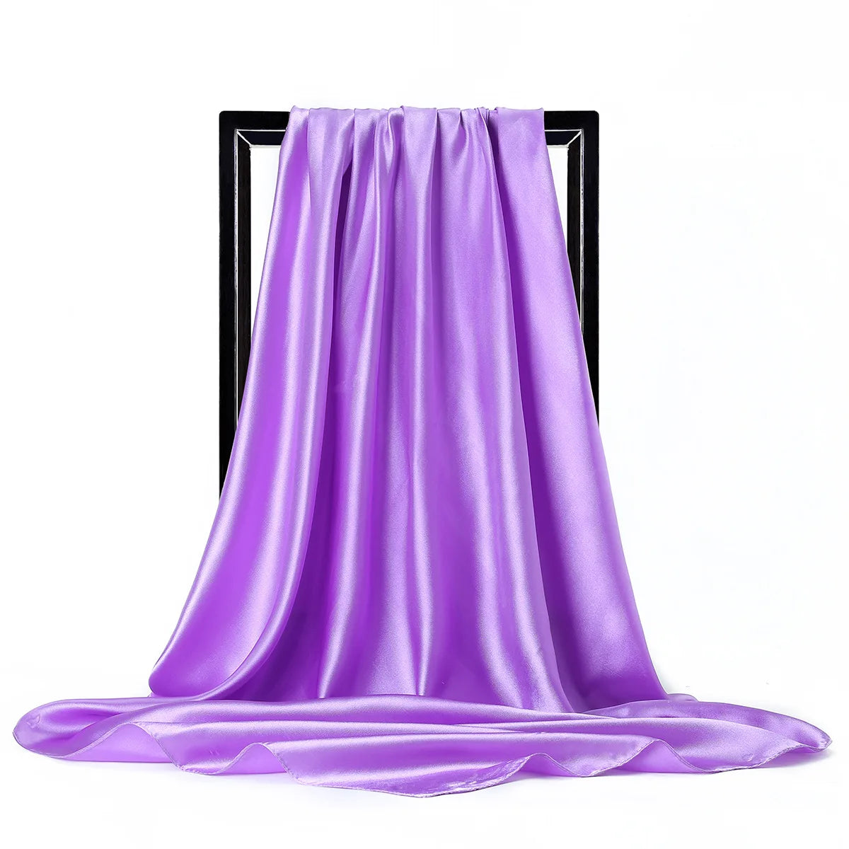 JTVOVO Silk Hijab Scarf Women Satin Solid Bandana Shawl